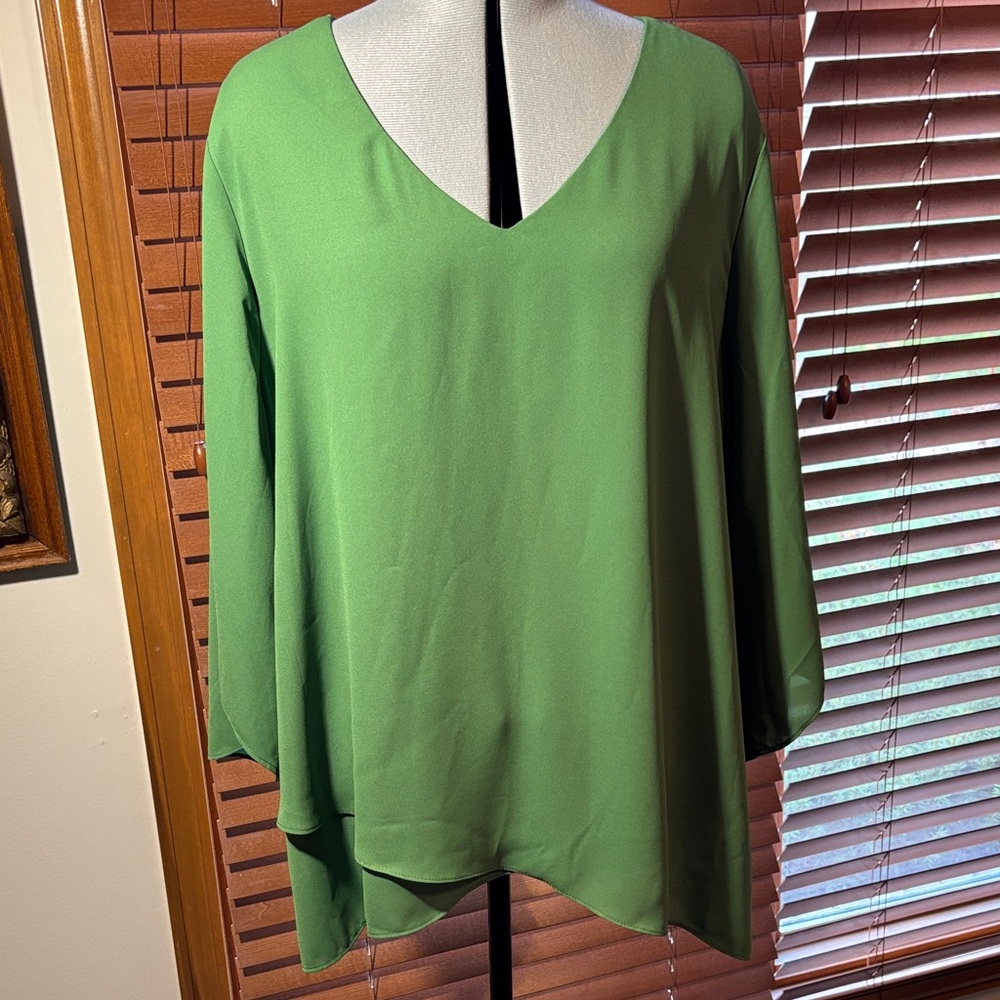 Karen Kane Green Bracelet Sleeve Asymmetric Top Women's Size 3X